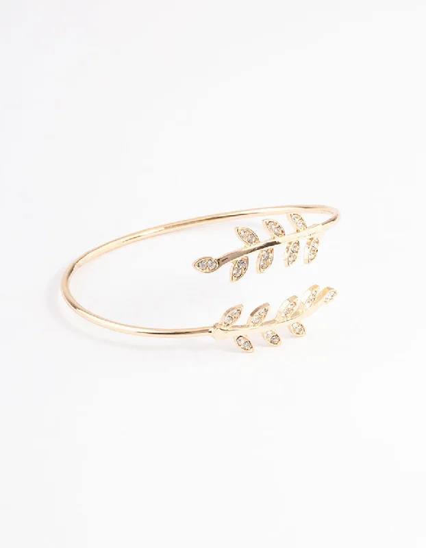 Gold Leaf Wrap Cuff Bangle