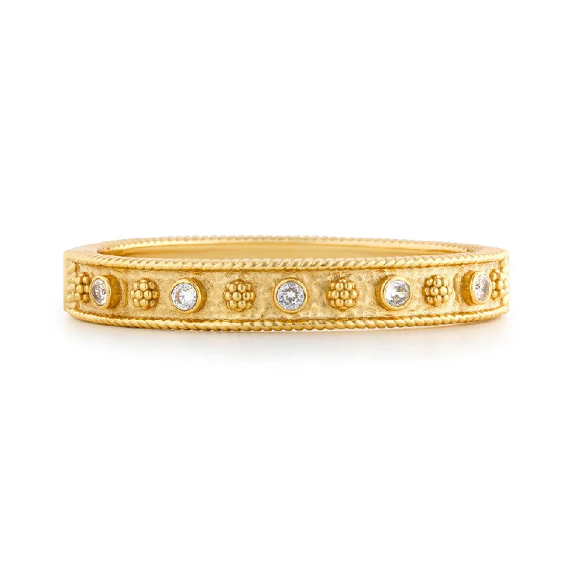 Capucine De Wulf Berry Gem Classic Hinged Bangle - Clear Cubic Zirconia