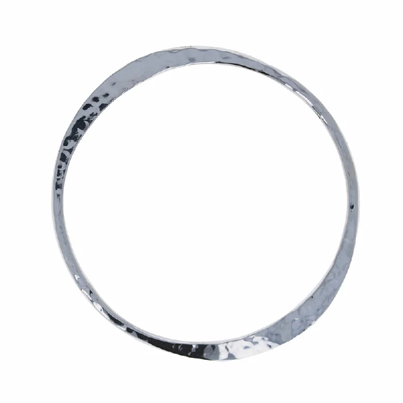 Round Hammered Flat Bangle