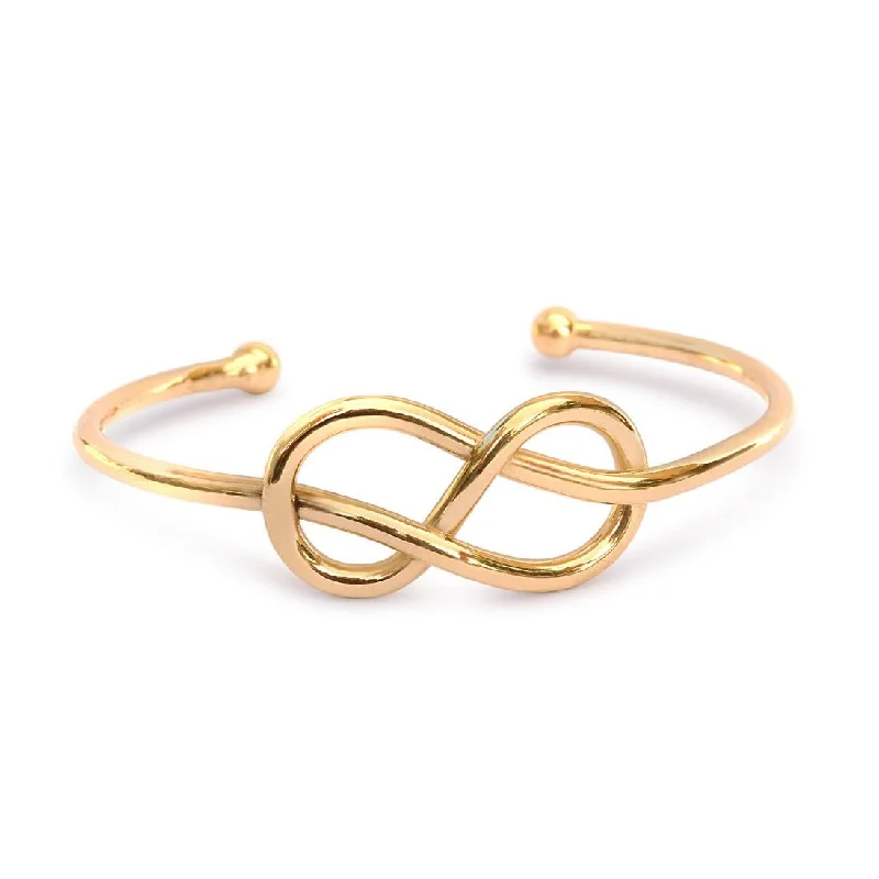 Large Infinity Knot Gold Cuff Bangle