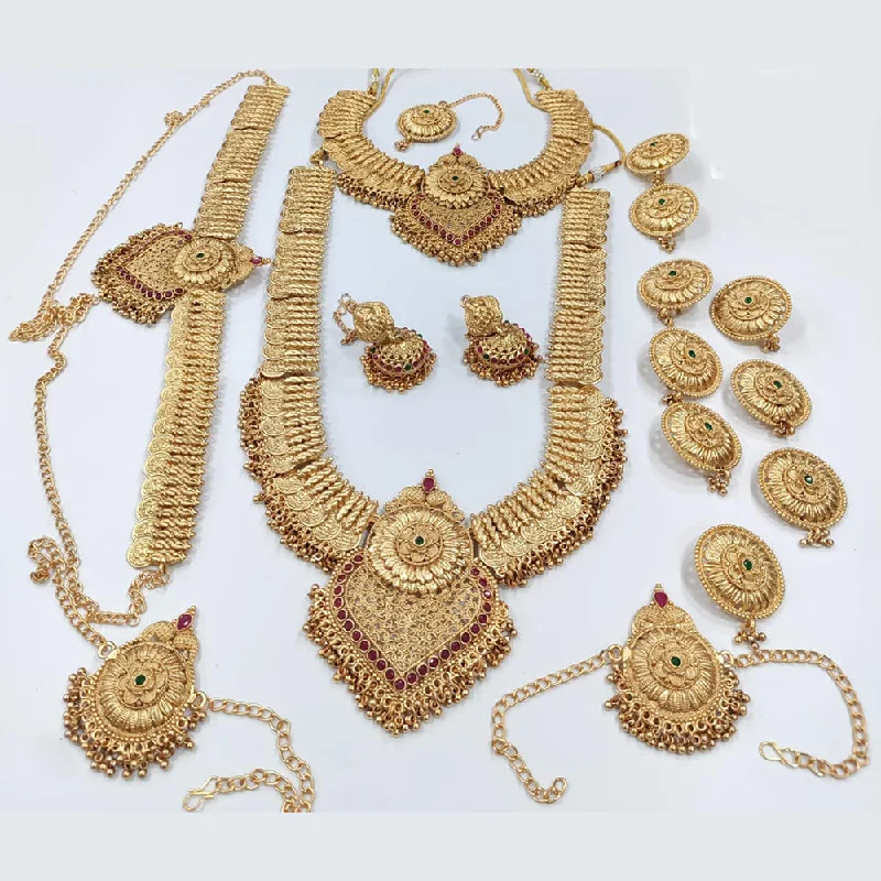 Pooja Bangles Gold Plated Pota Stone And Pearls Bridal Set