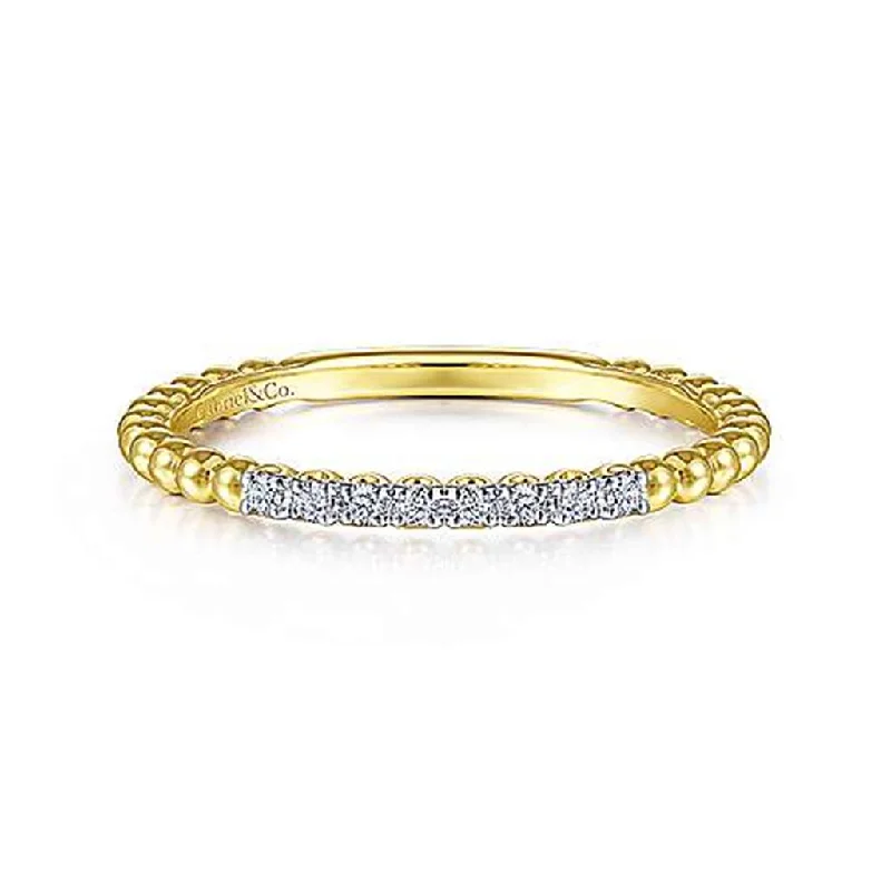 Gabriel Beaded Diamond Wedding Band