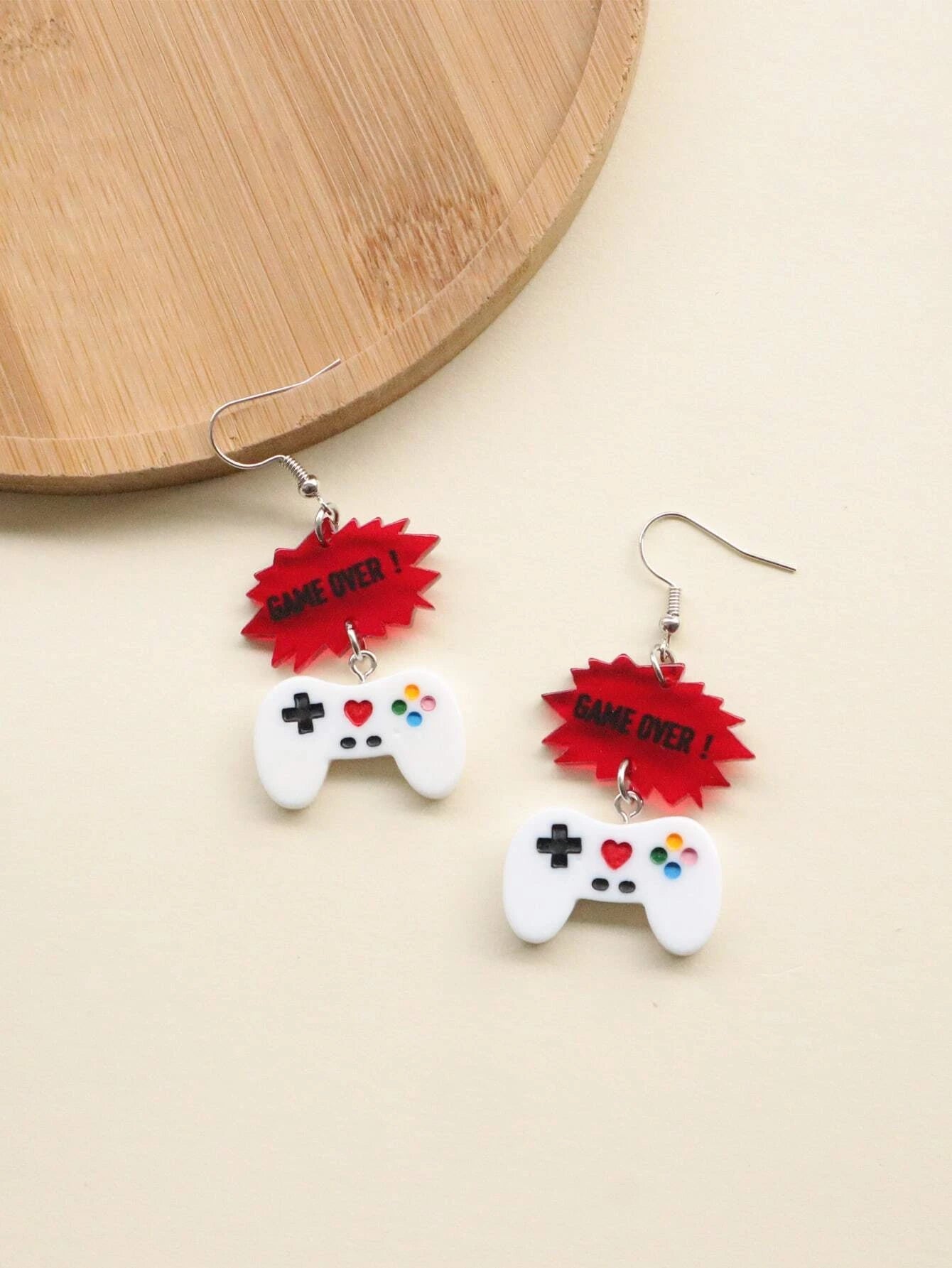 Game Over  Game Controller Acrylic Style Earrings