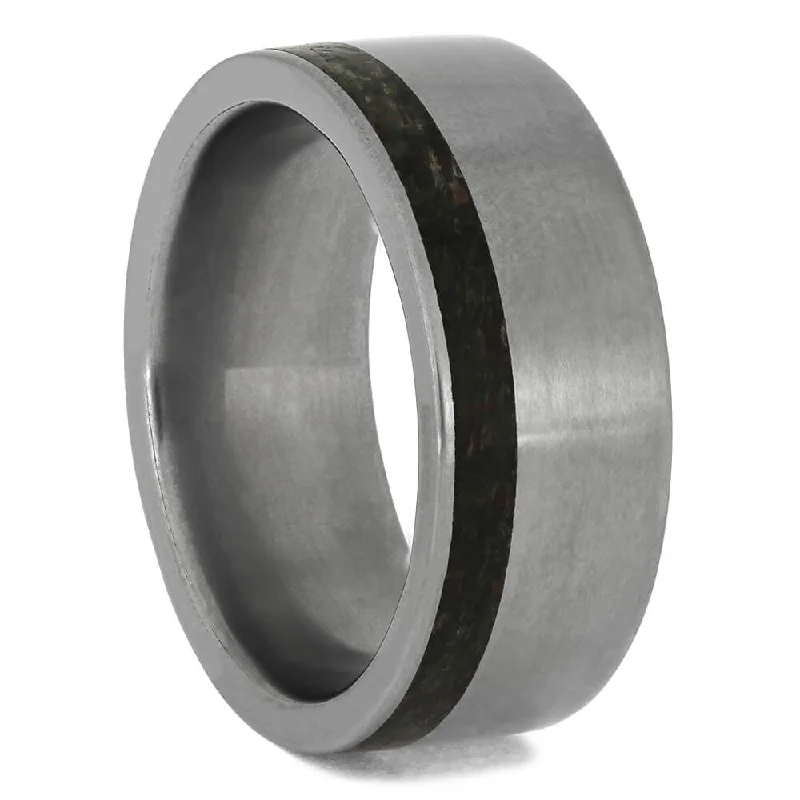 Dinosaur Bone Men's Wedding Band in Titanium