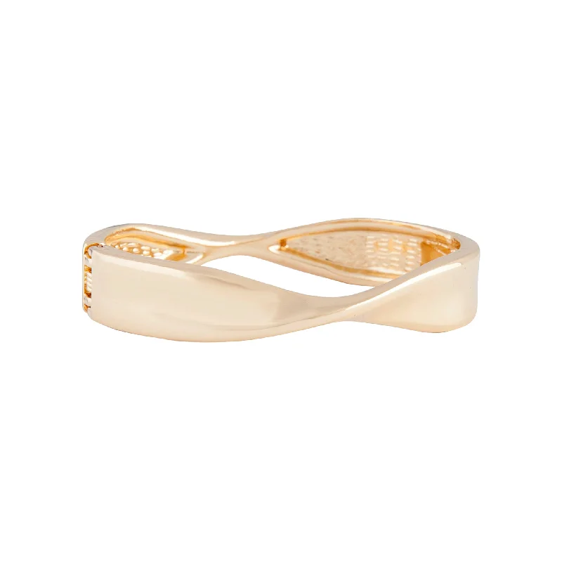 Gold Undulated Clamp Bangle