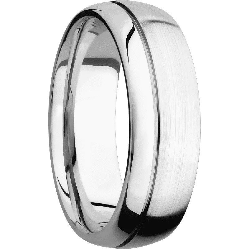 14K White Gold with Satin , Polish Finish