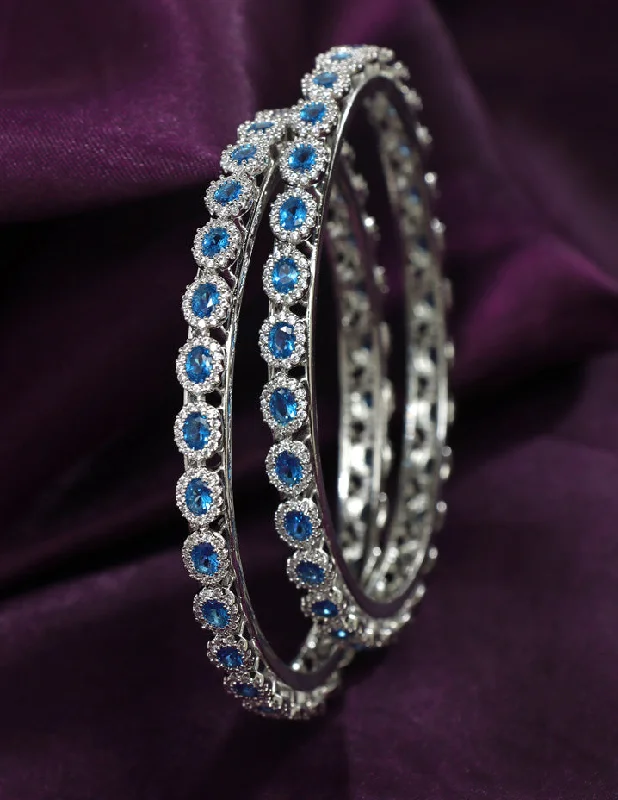 Designer Zirconia SkyBlue Bangles ZBGL11205