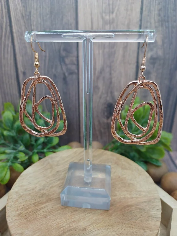 Textured and Twisted Rose Gold Earrings