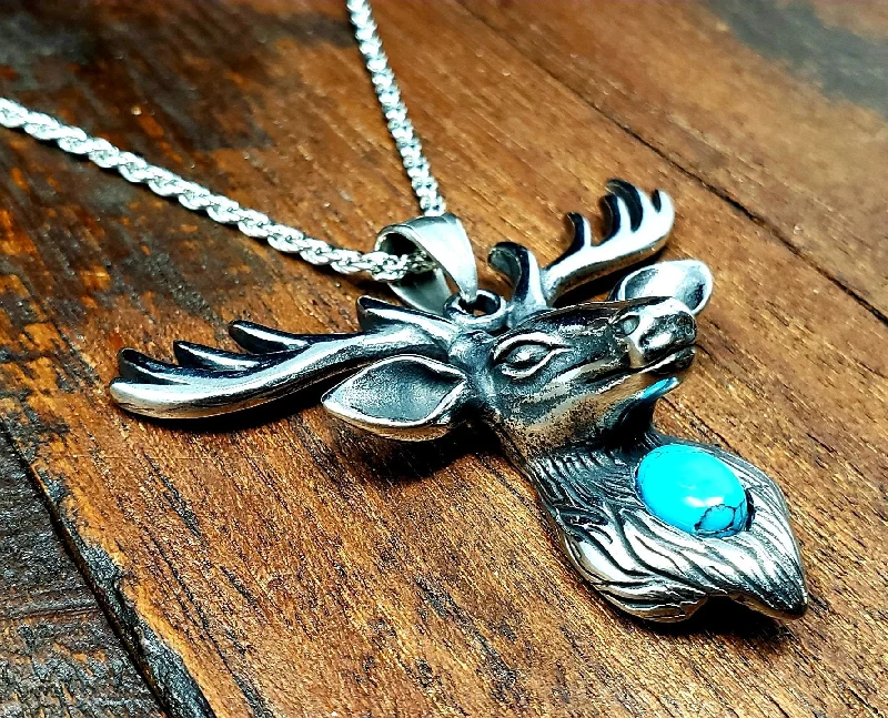 Turquoise Deer Necklace