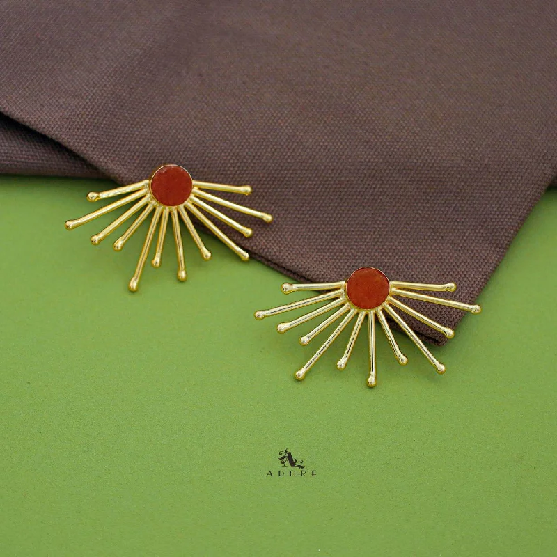 Sun Shower Raw Stone Earring