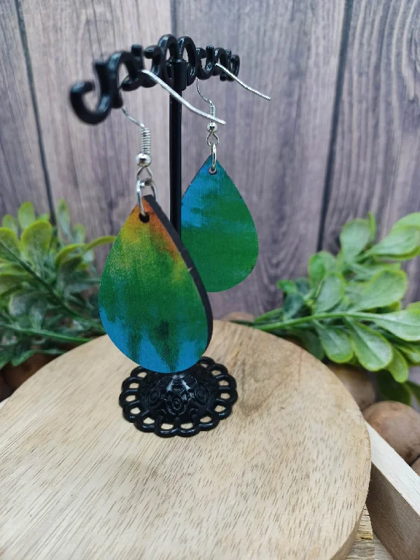 Watercolor Rainbow Earrings