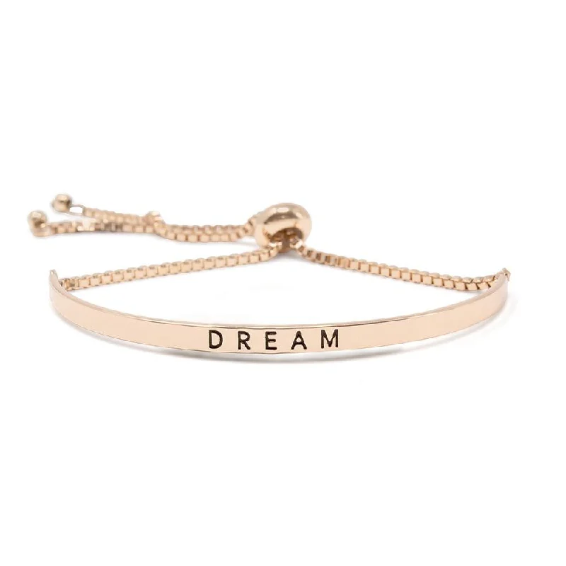 Inspirational Adjustable Bangle-Dream Rose Gold Tone