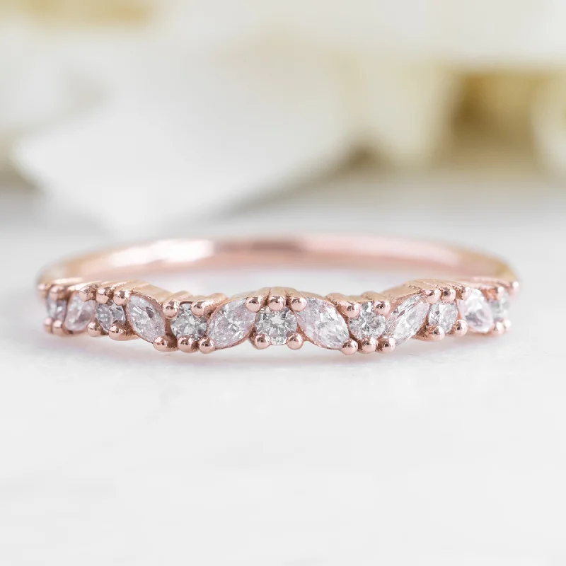 The Marquise Confetti Stacking Ring | 14K or 18K Rose Gold