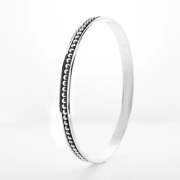 Thin Classic Beaded Bangle