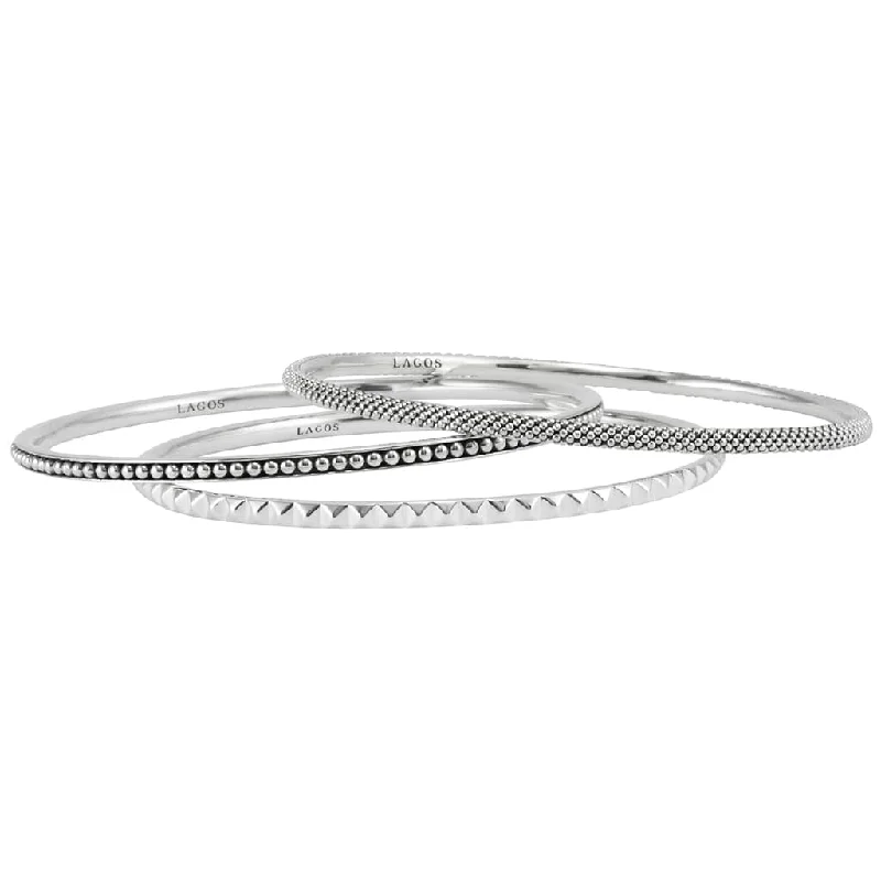 Signature Caviar Bangle Set