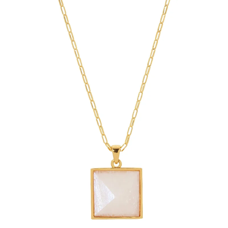 Pyramid Pendant Necklace - Moonstone