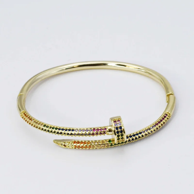 Multi Nail Gem Bangle O13