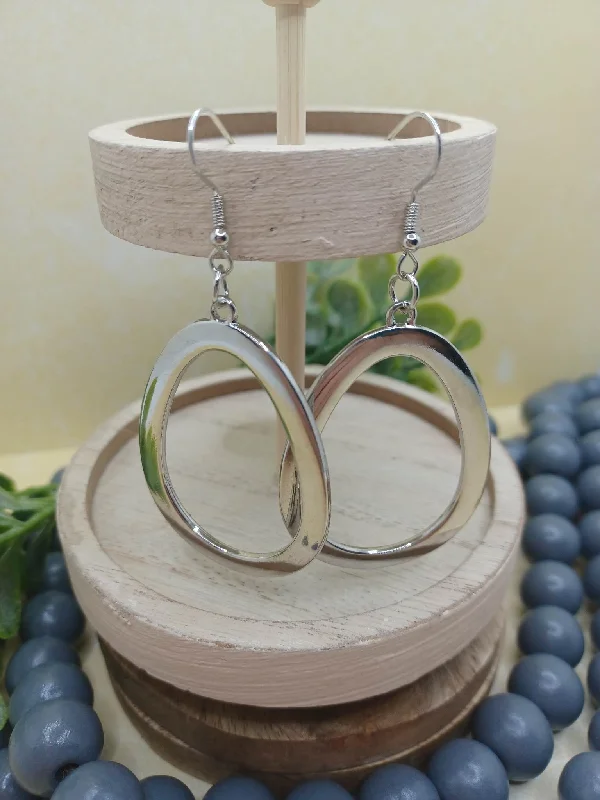 Silver Oval Earrings