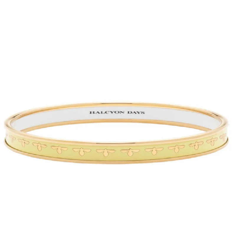 Halcyon Days 6mm Bee Buttercup & Gold Enamel Bangle