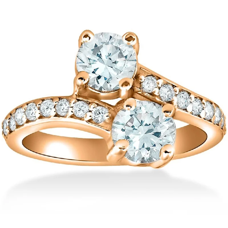 1 1/2 cttw Forever Us 2-Stone Diamond Engagement Forever Us Ring Rose Gold