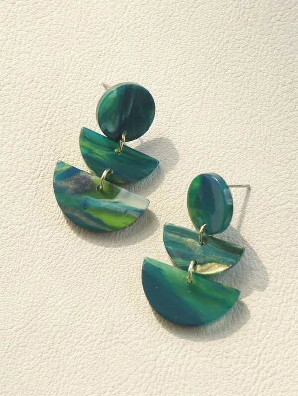 Green Acrylic Earrings