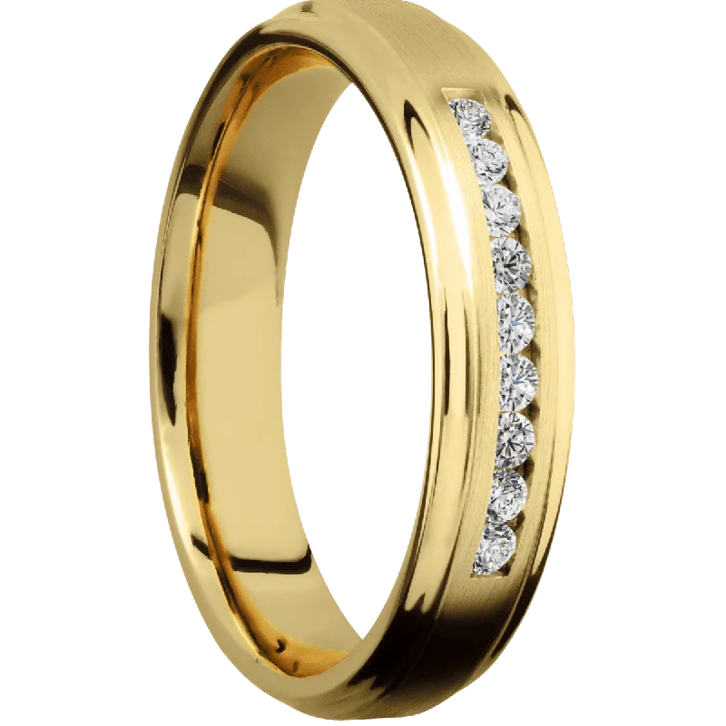 14K Yellow Gold with Satin , Polish Finish