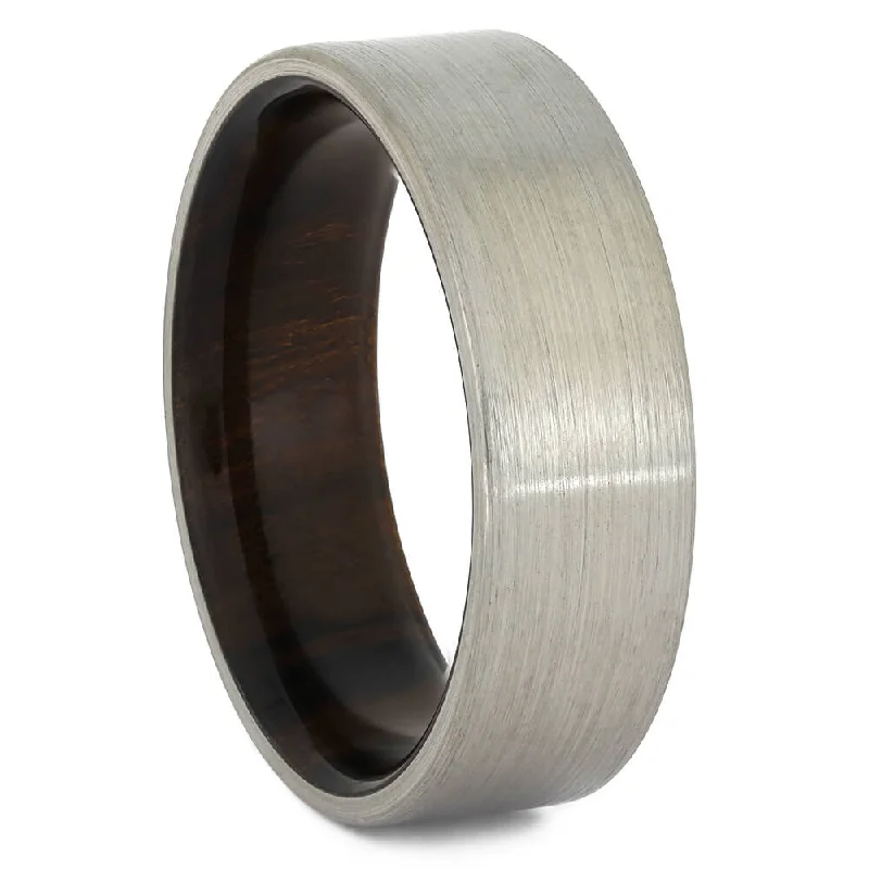 Men's Titanium Ring with Ironwood Sleeve