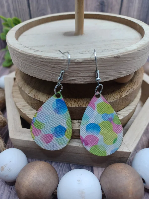 Pastel Watercolor Style Dainty Teardrop Earrings