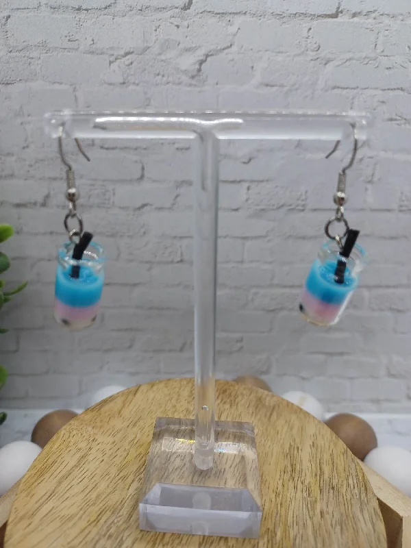 Pink & Blue Colored Drink Earrings