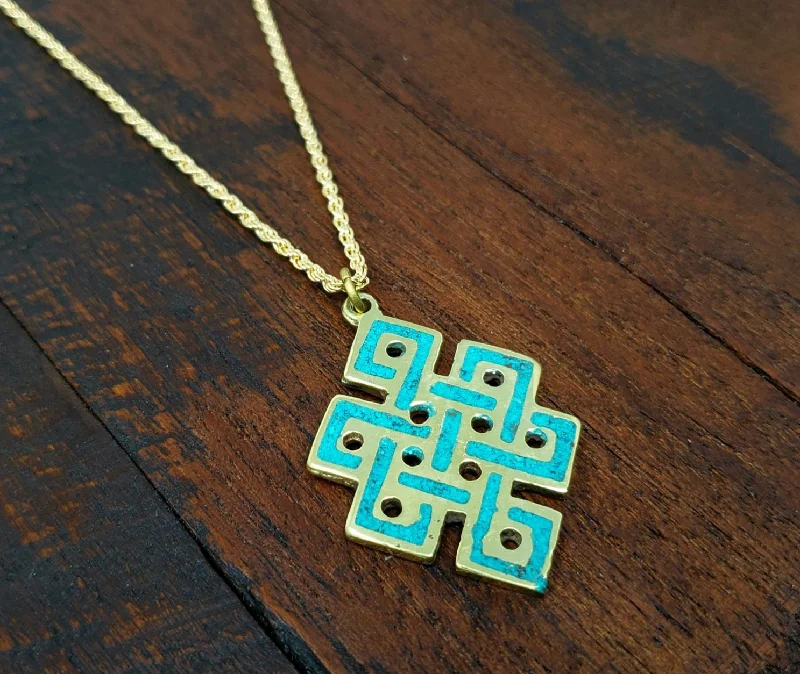 Turquoise Endless Knot Necklace