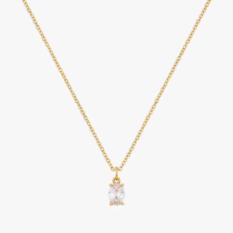 Oval Solitaire Necklace