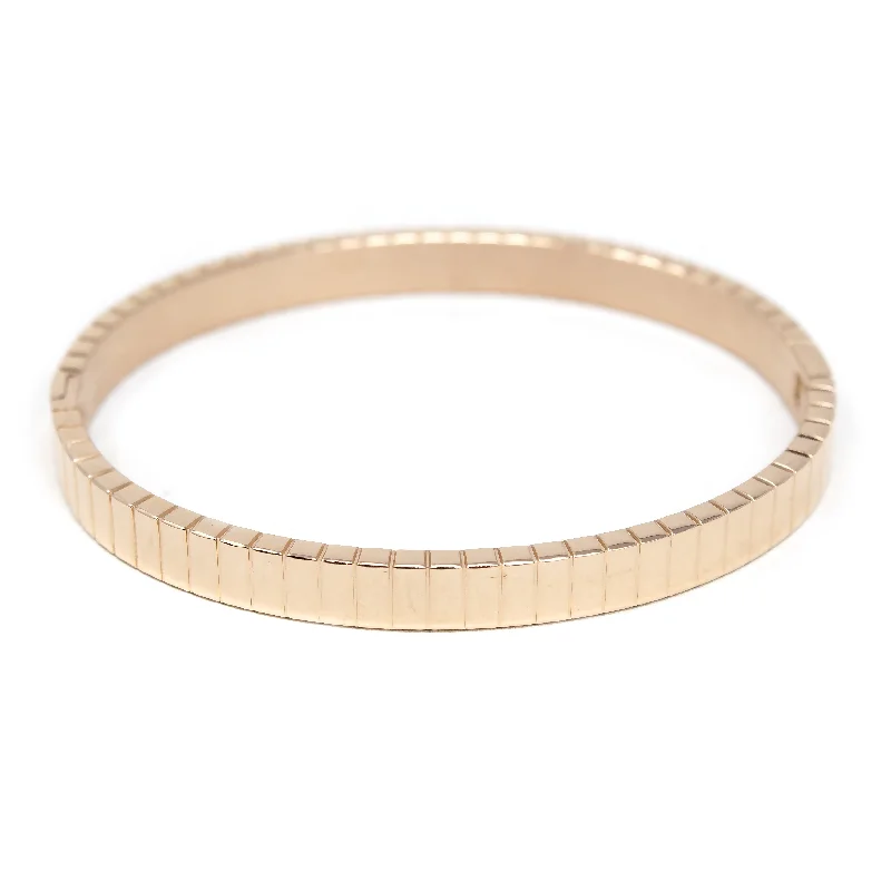 6mm STRIPED Rose Gold Plated Stainless Steel Bangle