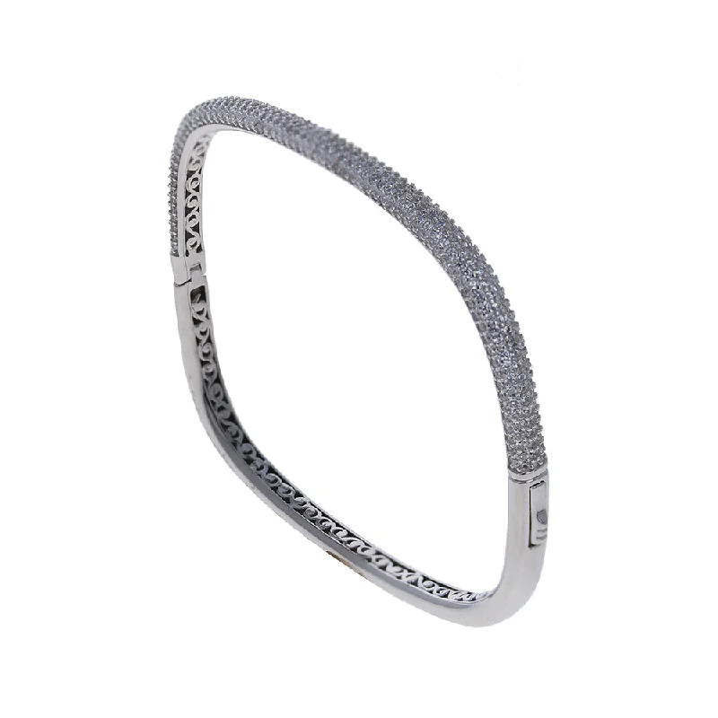 Squared Pave CZ Bangle