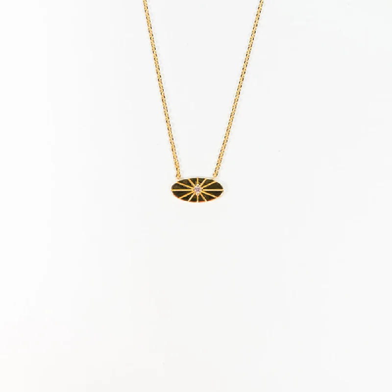 Gold Vermeil Indie Oblong Disc Necklace