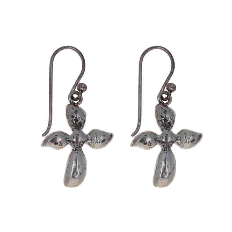 Hammered Cross Earrings