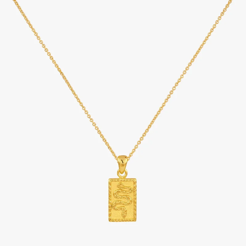 Square Snake Charm Necklace