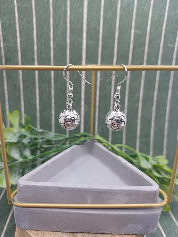 Silver Soccer Ball Earrings