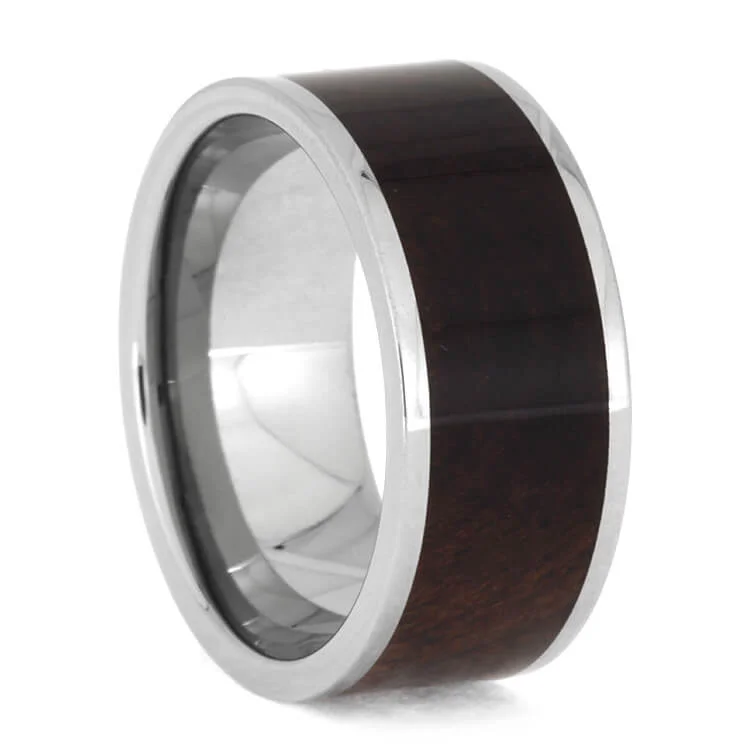 Honduran Rosewood Burl Titanium Wedding Band