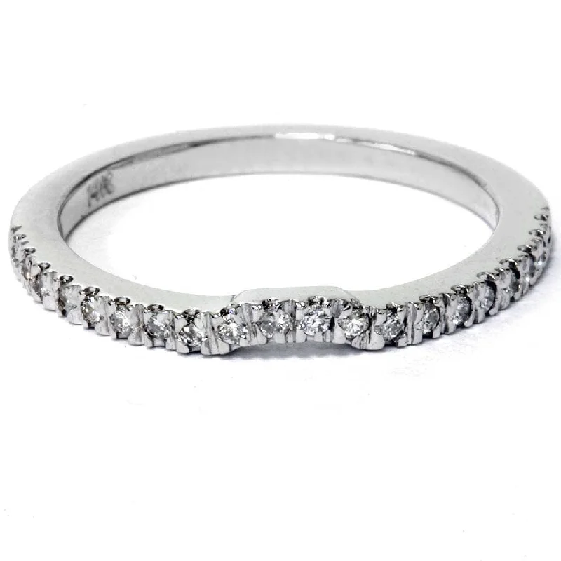 1/5ct Curved Diamond Wedding Band White Gold