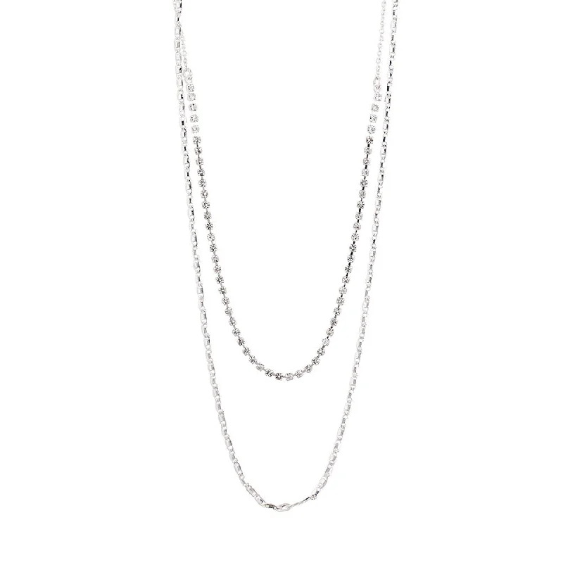 Cherished Silver Plated Crystal Necklace