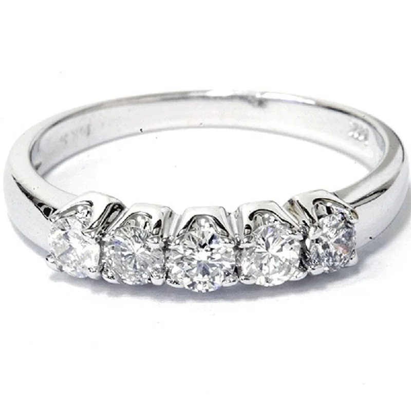 1/2ct Round Diamond Wedding Anniversary White Gold Ring