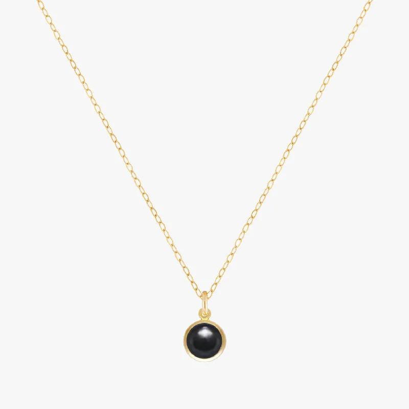 Black Onyx Bezel Necklace