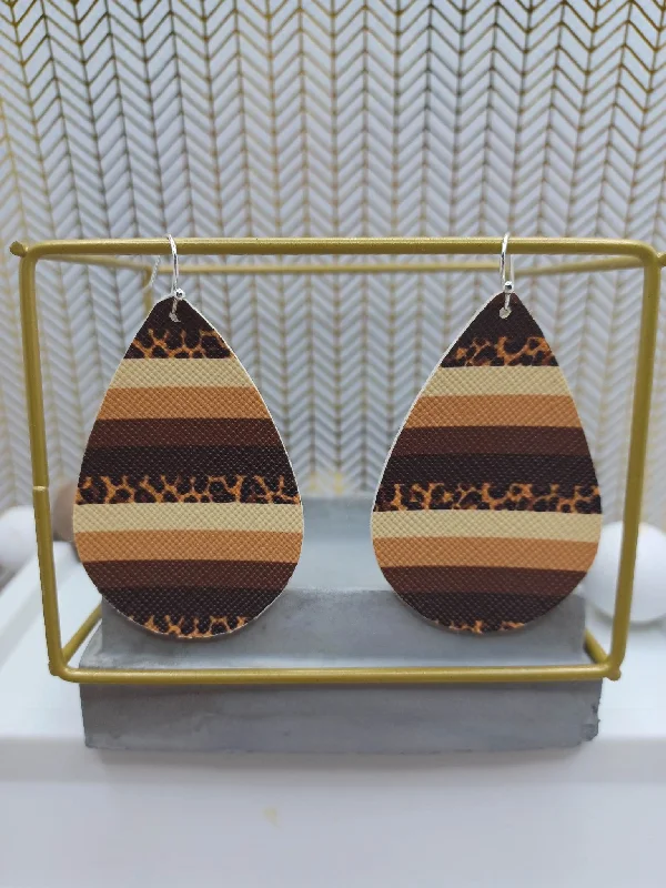 Tan, Caramel, Brown, & Leopard Earrings