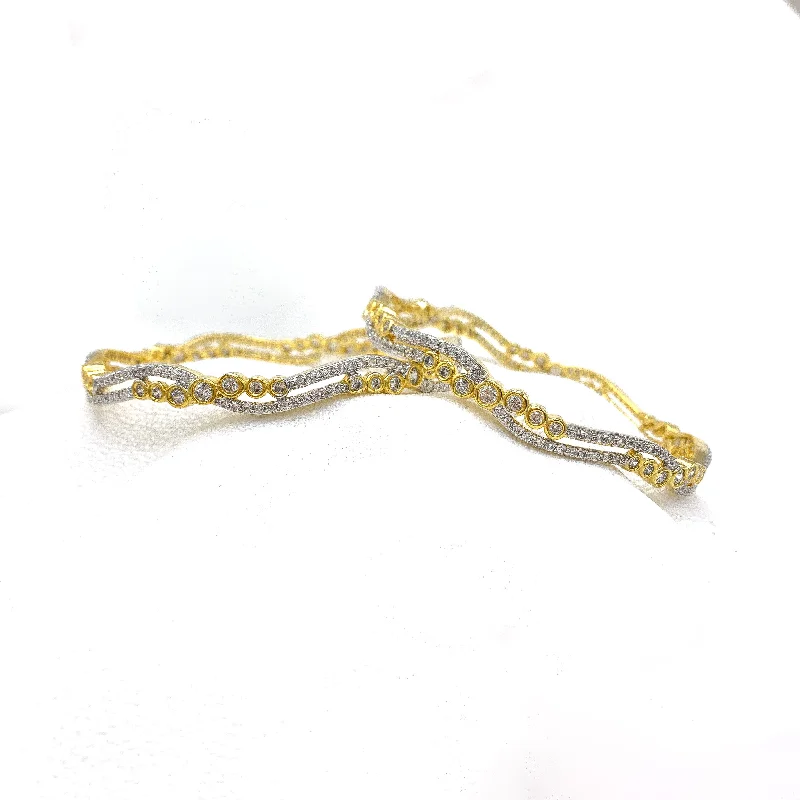 Sassy Two tone Zircon (CZ) stone Bangle