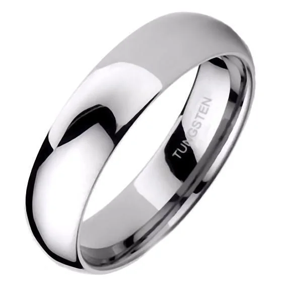 Journey: 6mm Comfort Fit Domed Tungsten Carbide Unisex Wedding Band