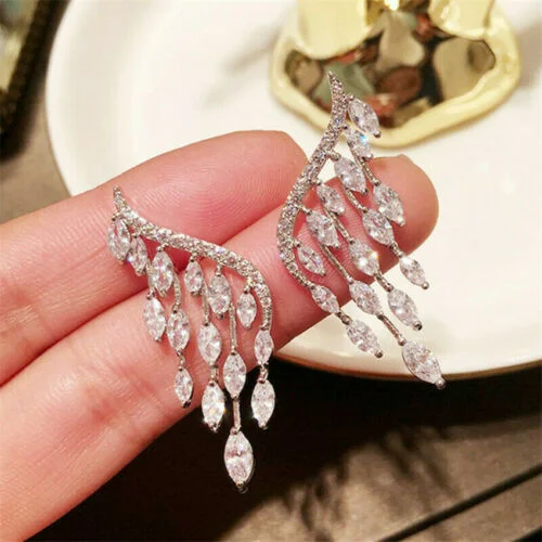 Post Back Rhinestone Ear Crawler Style Earrings