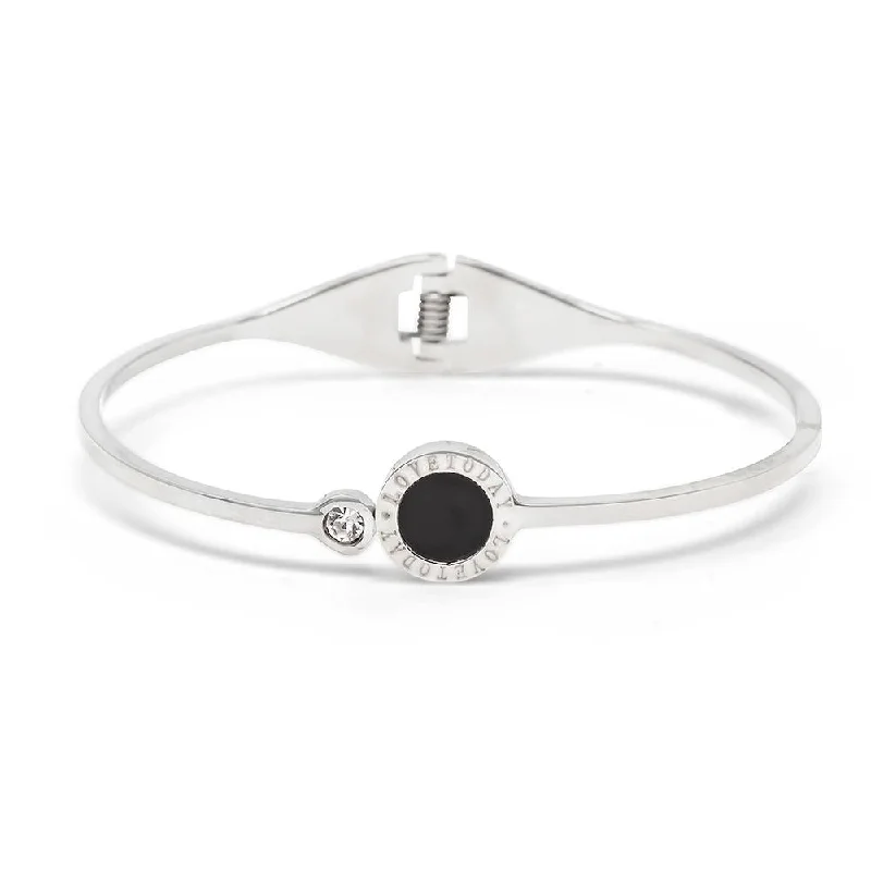 Stainless Steel Bangle Round BCA Crystal