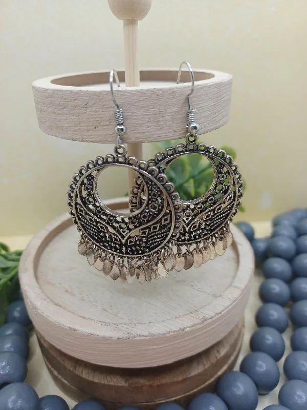 Silver Filigree Earrings w/ Silver Dangles