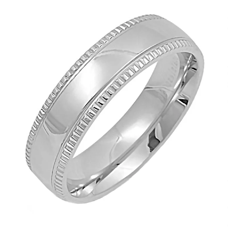 Holland: Unisex 6mm Coin Edge 316 Stainless Steel Wedding Band Ring