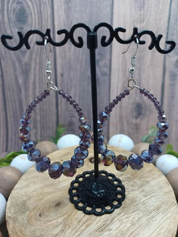 Purple Oil Spill Teardrop Earrings